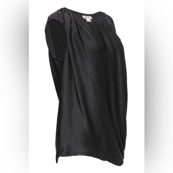 Helmut Lang Brown Satin Asymmetric Draped Blouse Top - Picture 3 of 11